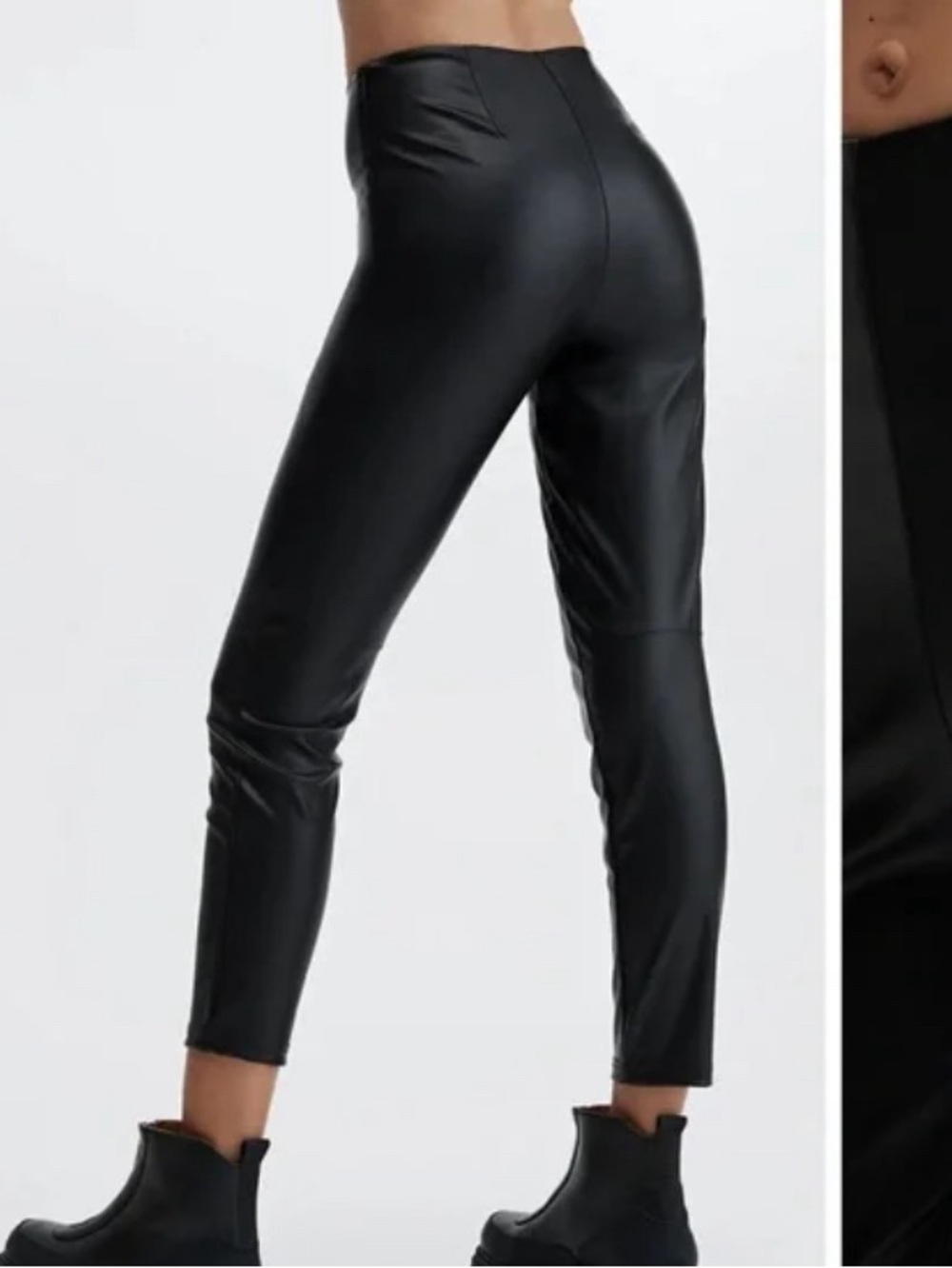 Black fabletics Faux Leather Skinny Pants - Black